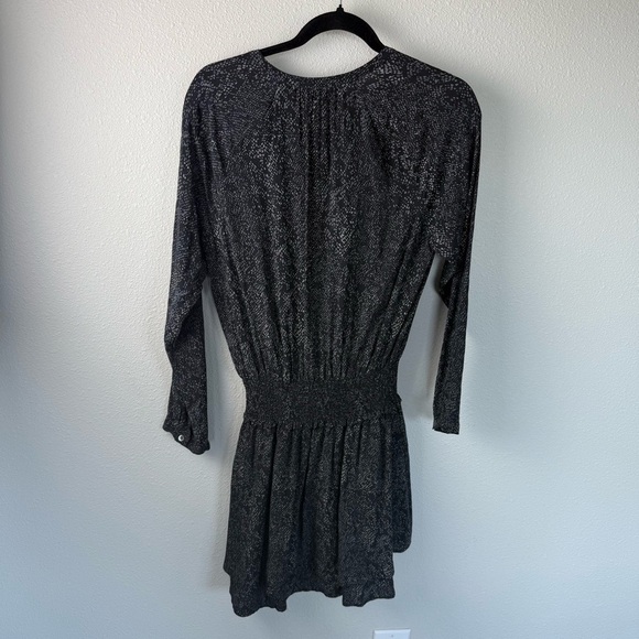 Rails Jasmine Animal Print Long Sleeve Minidress Charcoal Textured Leopard Small - Picture 11 of 13